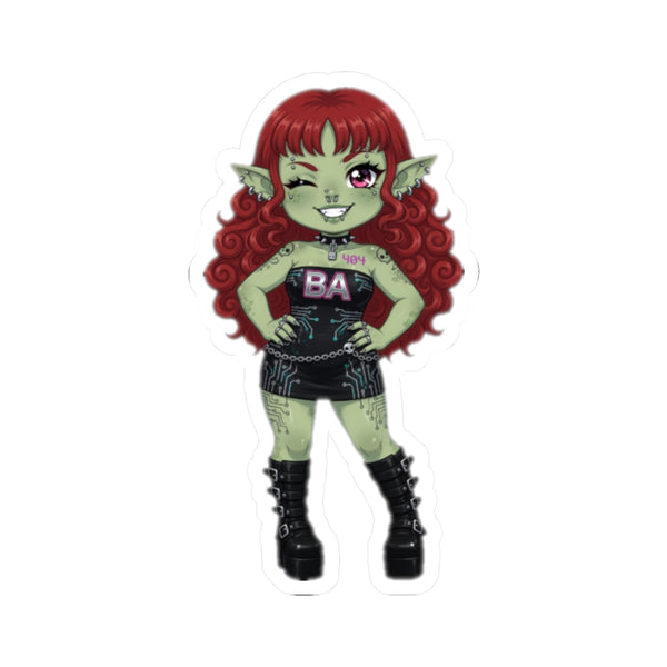 Goth Goblin Girl Kiss-Cut Sticker | Baddy Armor