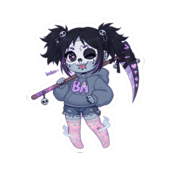 Kawaii Ghoul Girl Vinyl Sticker | Baddy Armor Designs