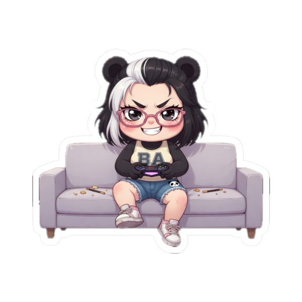 Gamer Girl Chibi Kiss-Cut Sticker | Baddy Armor Designs