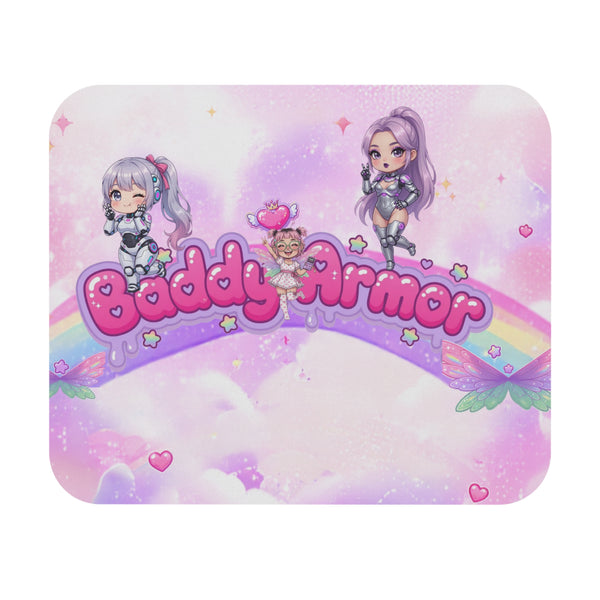 Baddy Armor Kawaii Mouse Pad | Cute Pastel Gaming Desk Mat