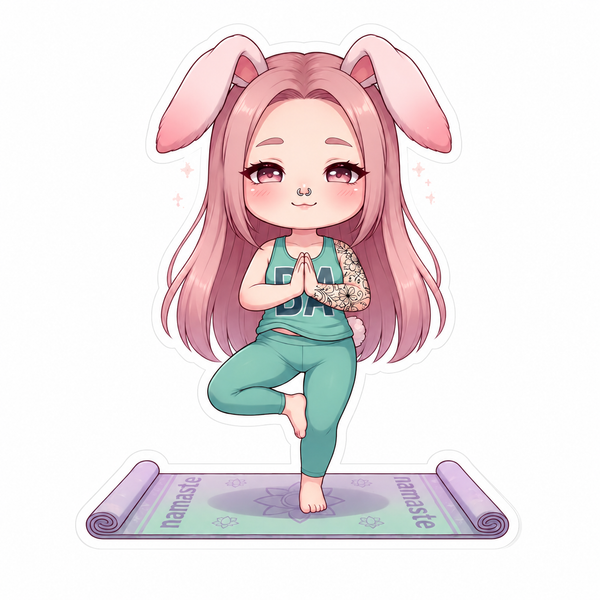 Namaste Yoga Usagi Girl Sticker | Baddy Armor