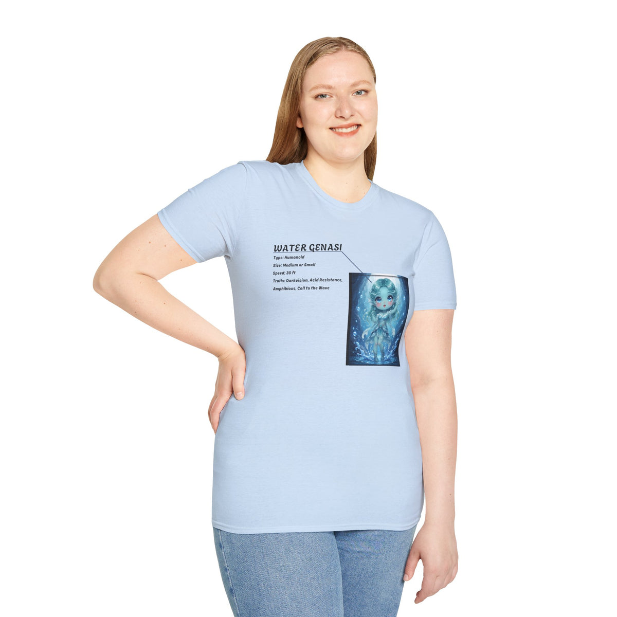 Water Genasi Anime T-Shirt | Baddy Armor