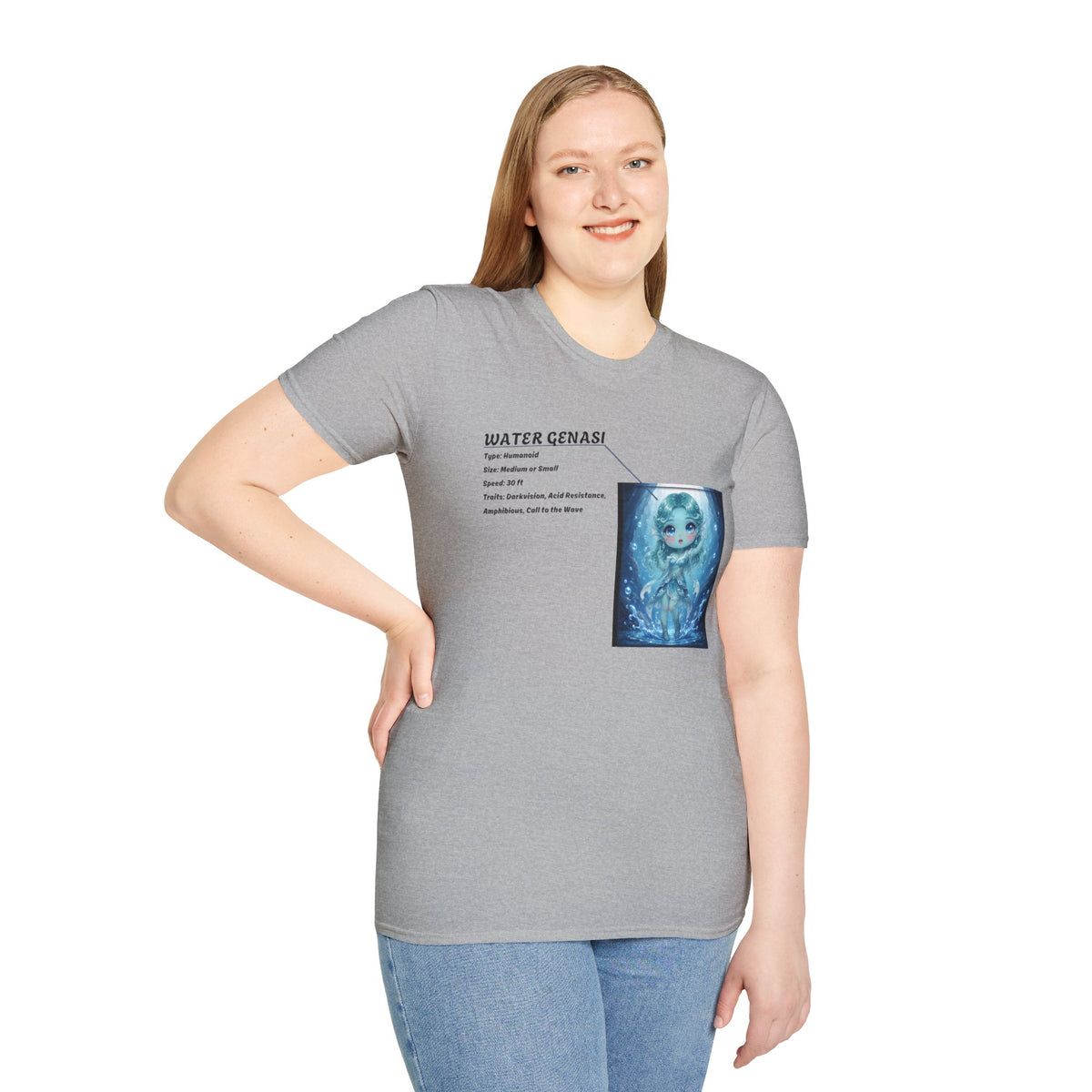 Water Genasi Anime T-Shirt | Baddy Armor