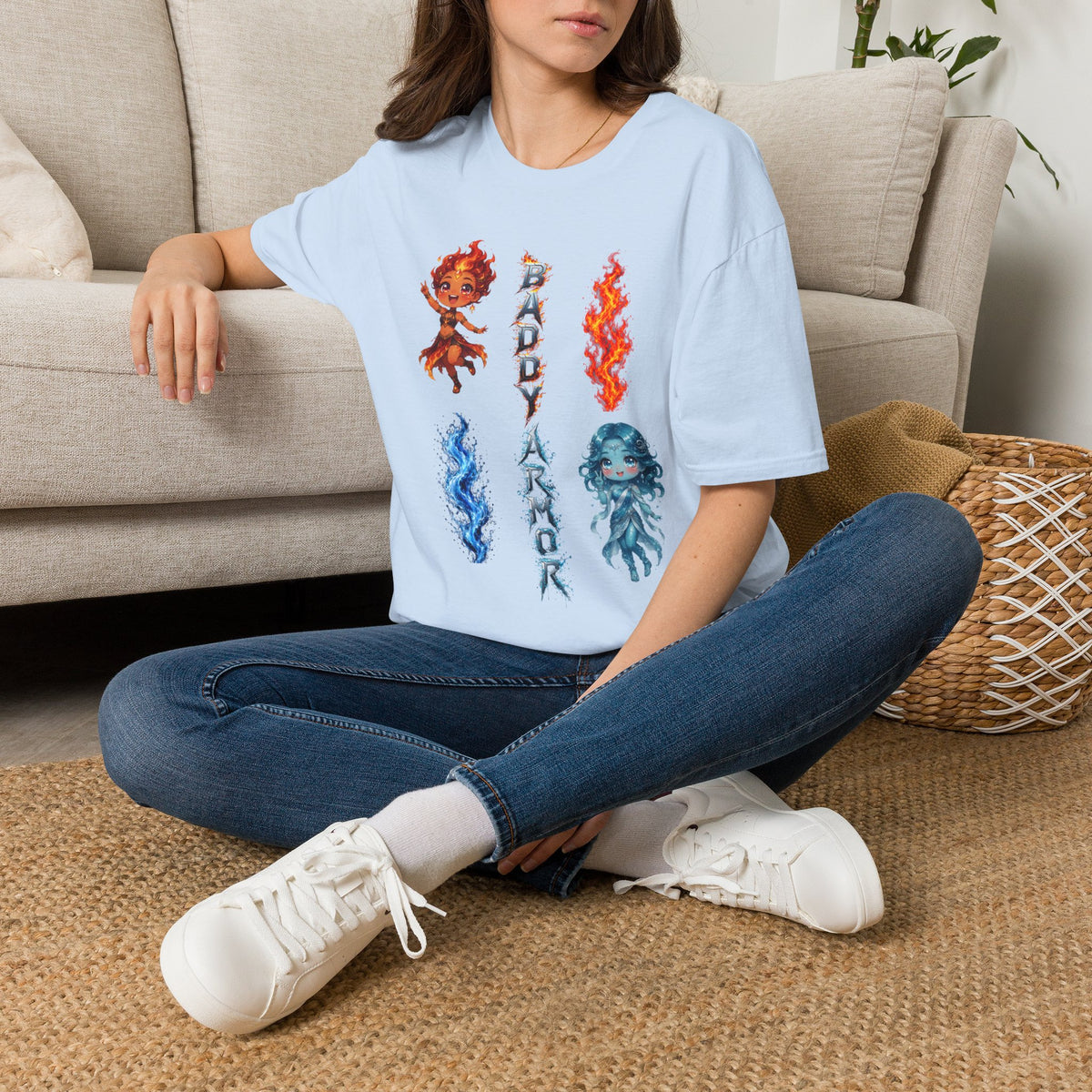 Fire & Water Elemental Anime T-Shirt | Baddy Armor