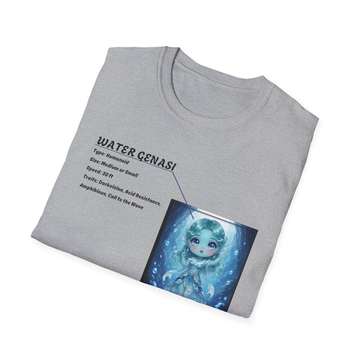 Water Genasi Anime T-Shirt | Baddy Armor