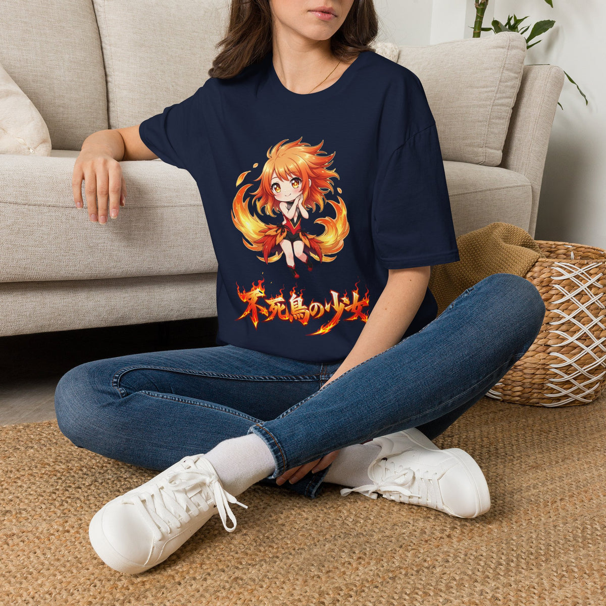 Phoenix Girl (不死鳥の少女) Anime T-Shirt | Baddy Armor