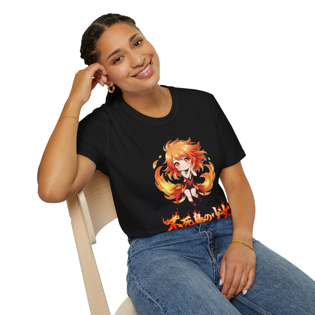 Phoenix Girl (不死鳥の少女) Anime T-Shirt | Baddy Armor