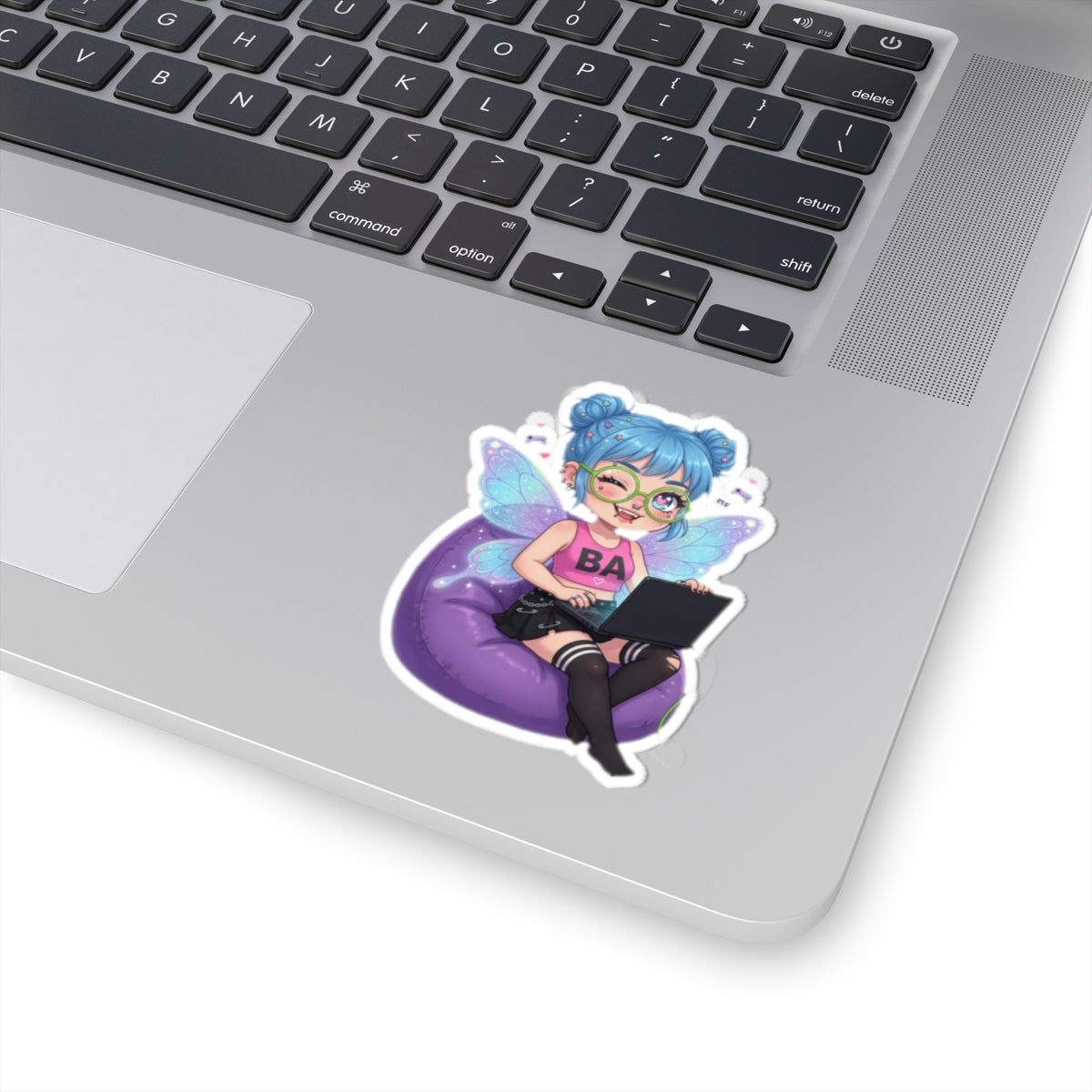 Blue Hair Fairy Dev Kawaii Vinyl Sticker | Baddy Armor Designs