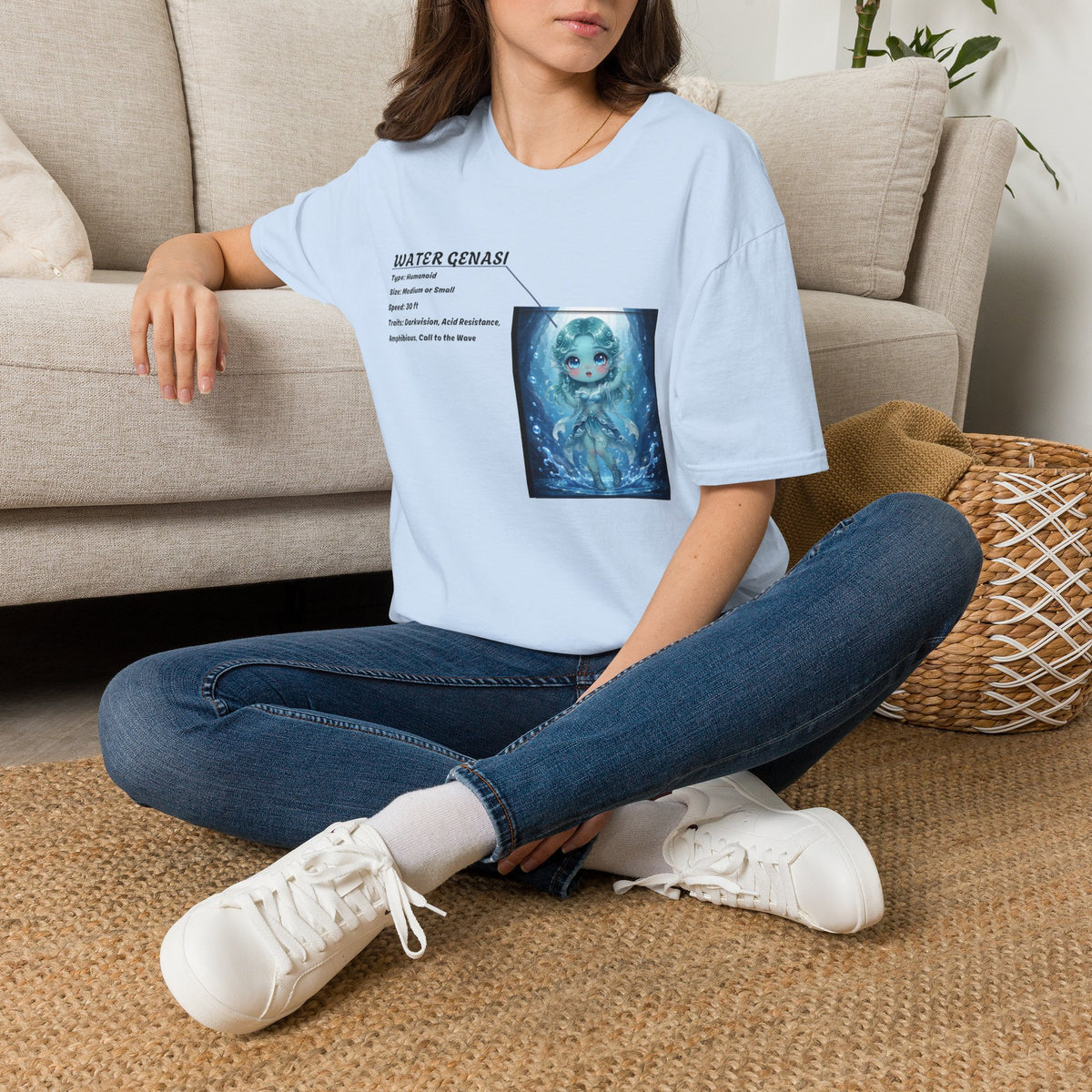 Water Genasi Anime T-Shirt | Baddy Armor