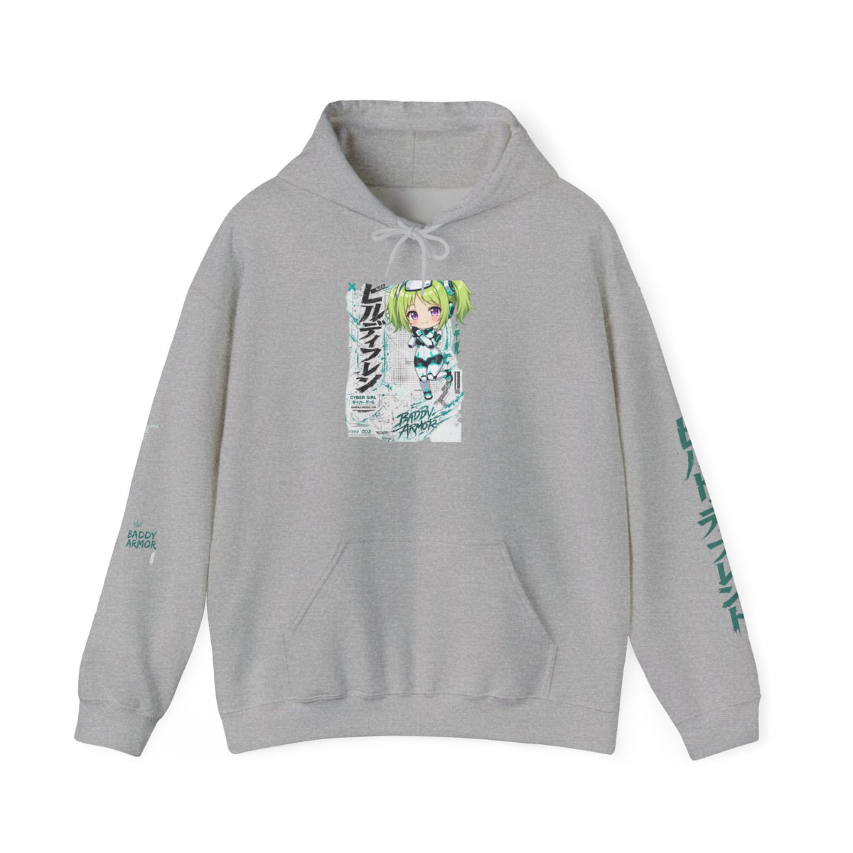 Kawaii Chibi Anime Girl Hoodie | Cute Pastel Graphic Pullover | Baddy Armor