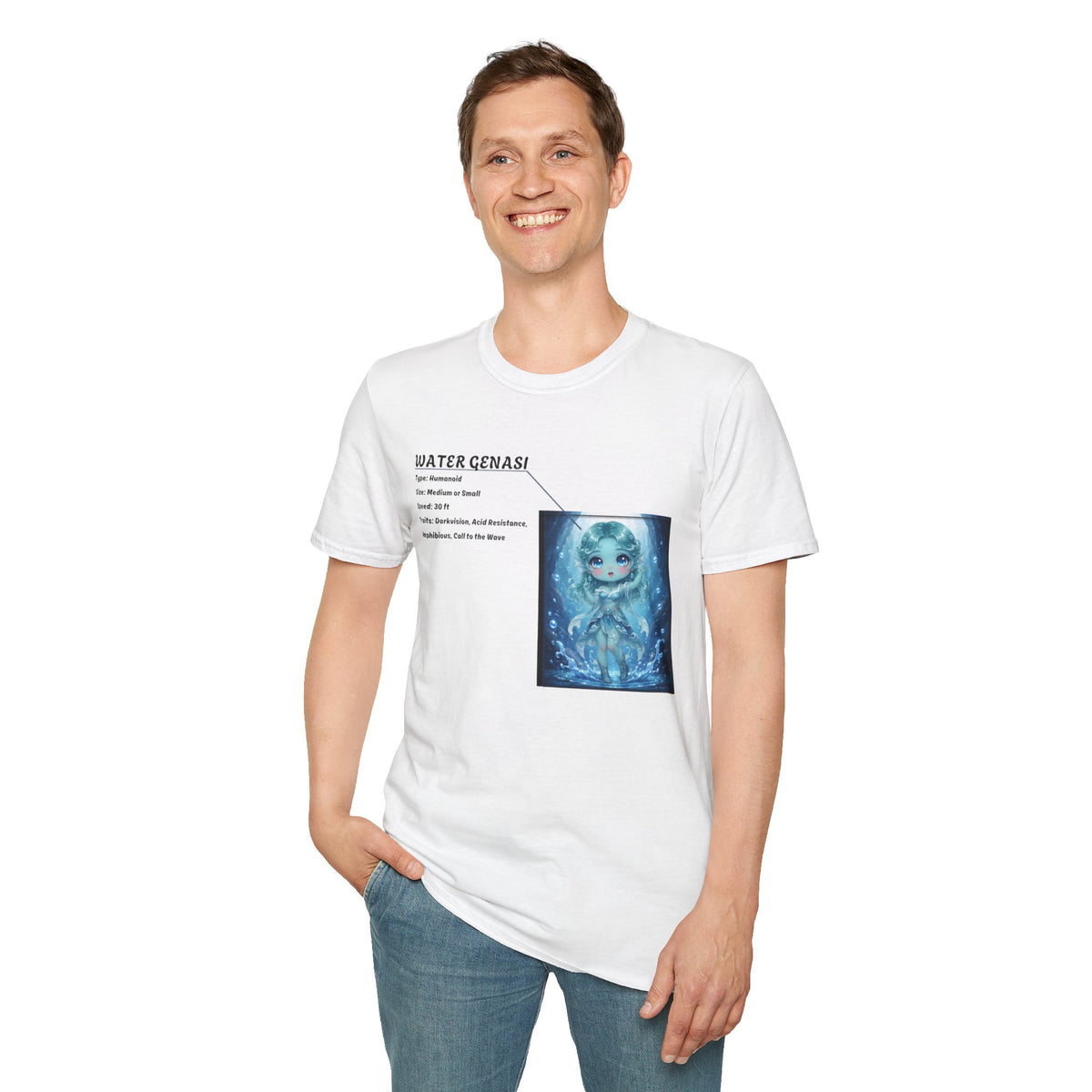 Water Genasi Anime T-Shirt | Baddy Armor