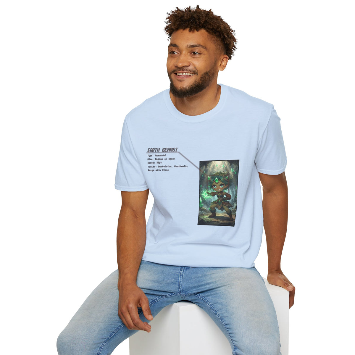 Earth Genasi Stats T-Shirt - Baddy Armor Designs