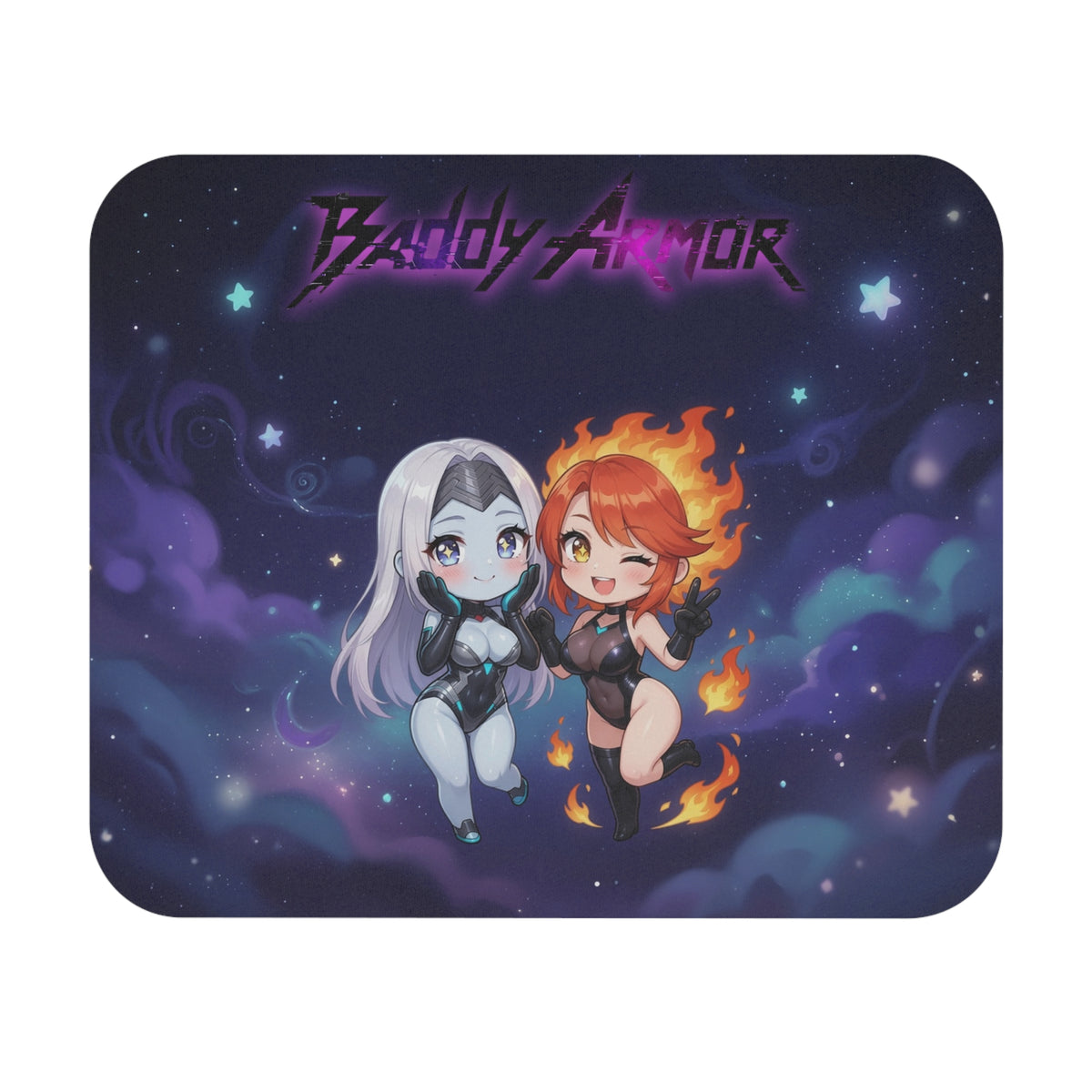 Fire & Ice Chibi Gaming Mouse Pad | Baddy Armor