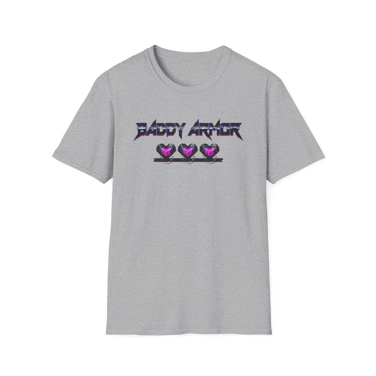 Baddy Armor Graphic T-Shirt | Purple Heart Icon Cotton Tee