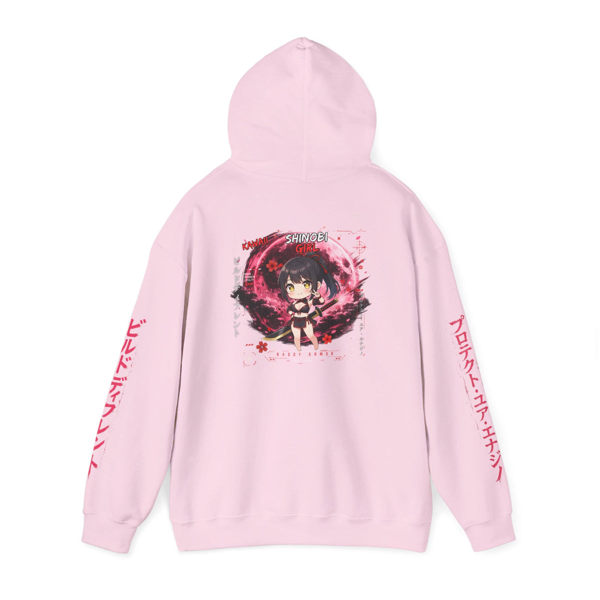 Shinobi Kawaii Girl Hoodie | Chibi Anime Graphic Pullover | Baddy Armor