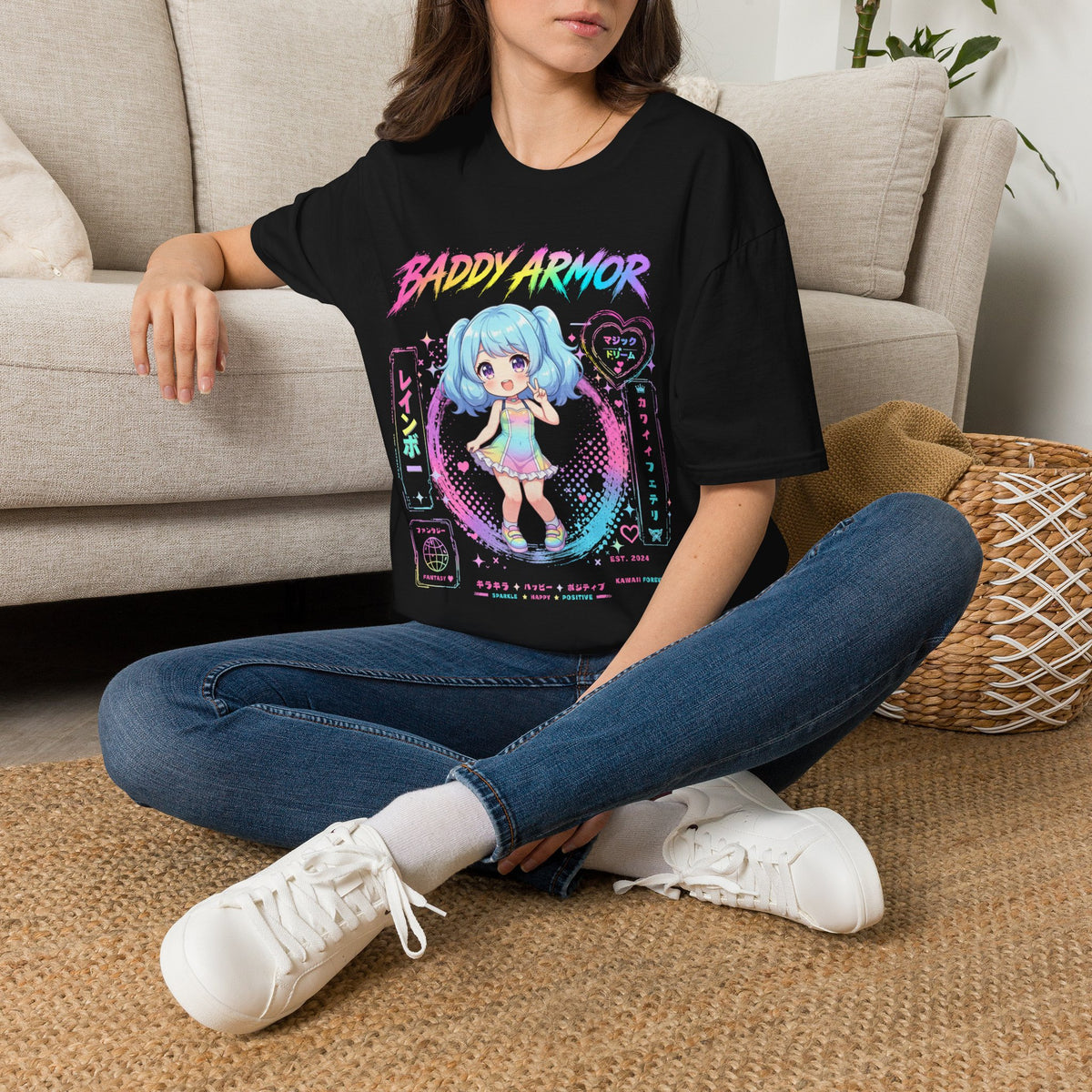 Kawaii Chibi Anime Girl T-Shirt | Pastel Aesthetic Graphic Tee | Baddy Armor
