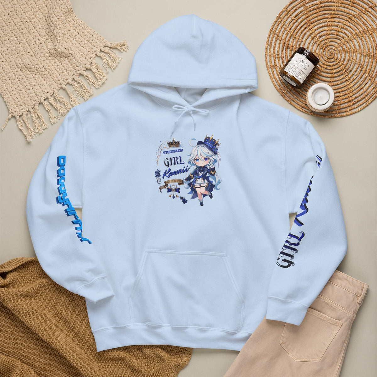 Steampunk Kawaii Girl Hoodie | Chibi Anime Graphic Pullover | Baddy Armor
