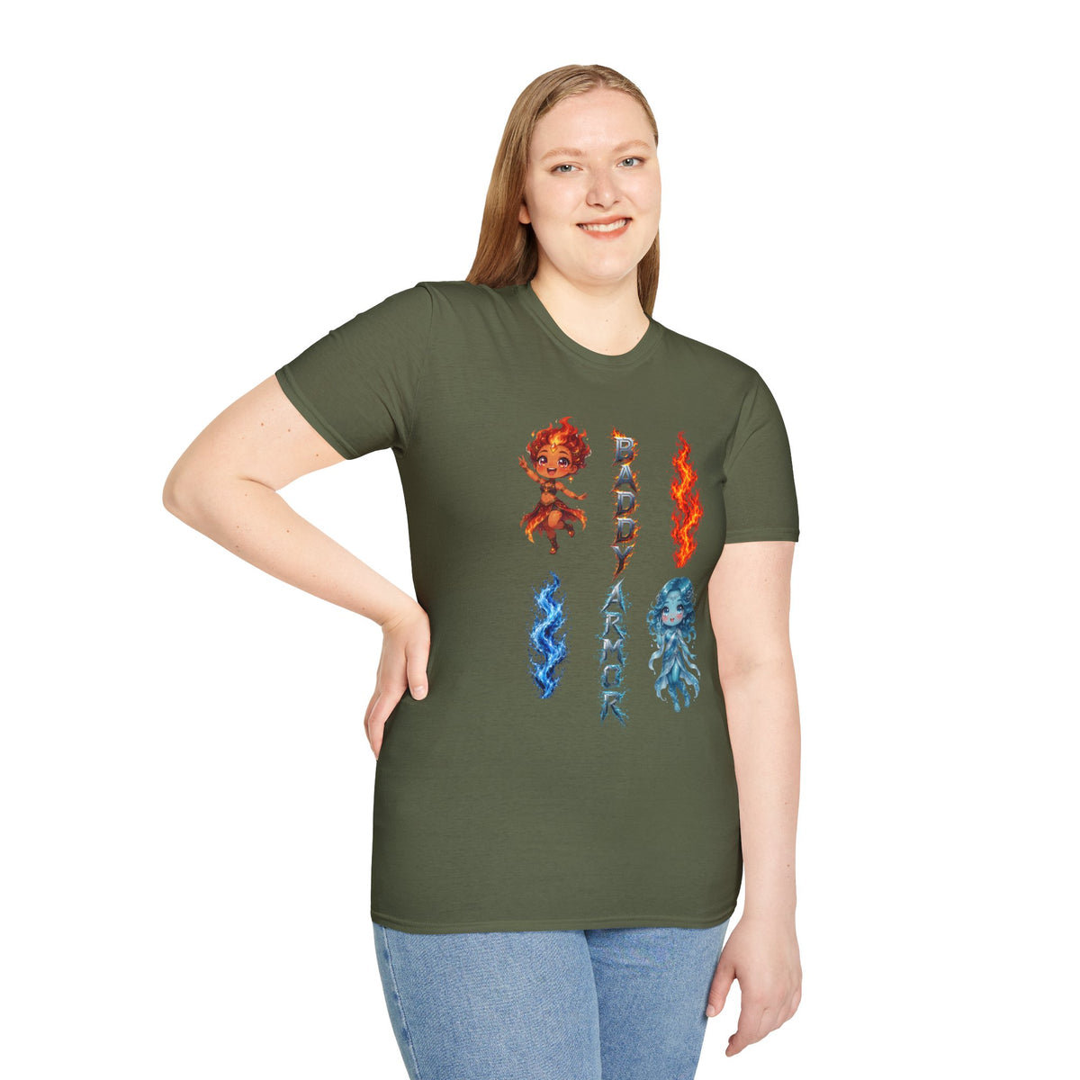 Fire & Water Elemental Anime T-Shirt | Baddy Armor