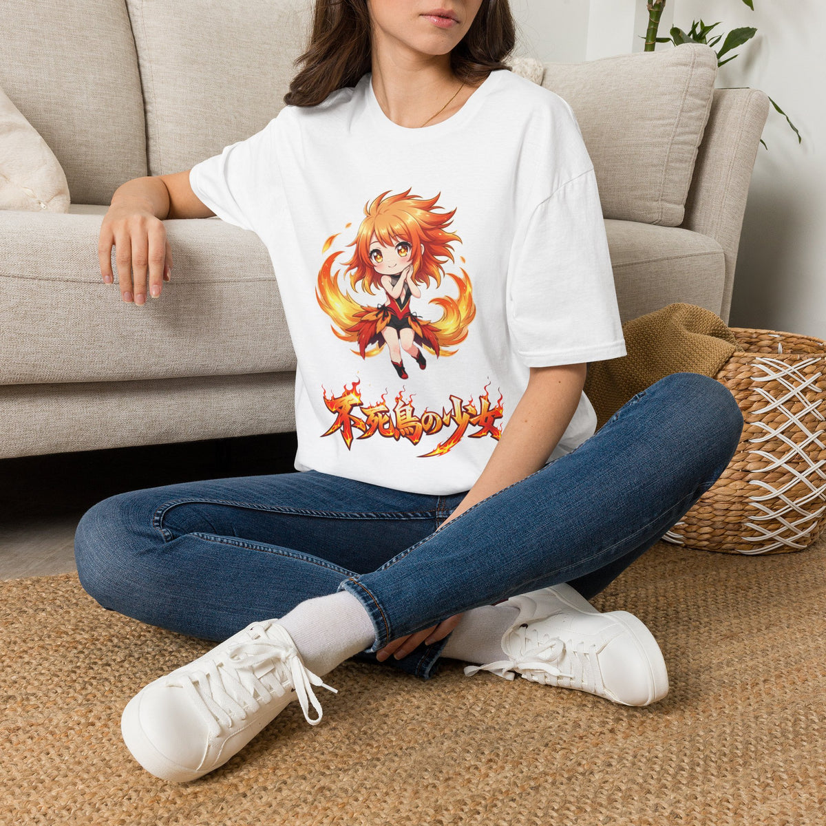 Phoenix Girl (不死鳥の少女) Anime T-Shirt | Baddy Armor