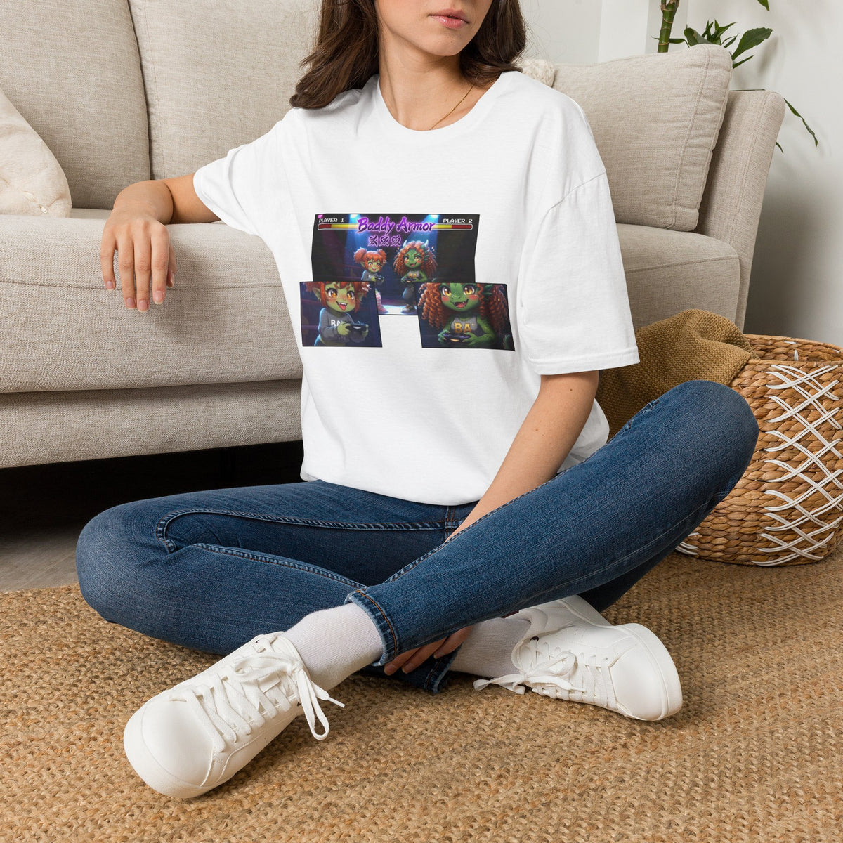 Big Suck Arena Gamer Girls - Comic Panels T-Shirt - Baddy Armor Designs