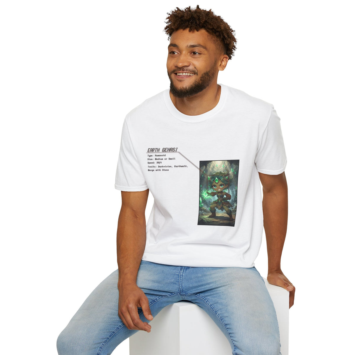 Earth Genasi Stats T-Shirt - Baddy Armor Designs