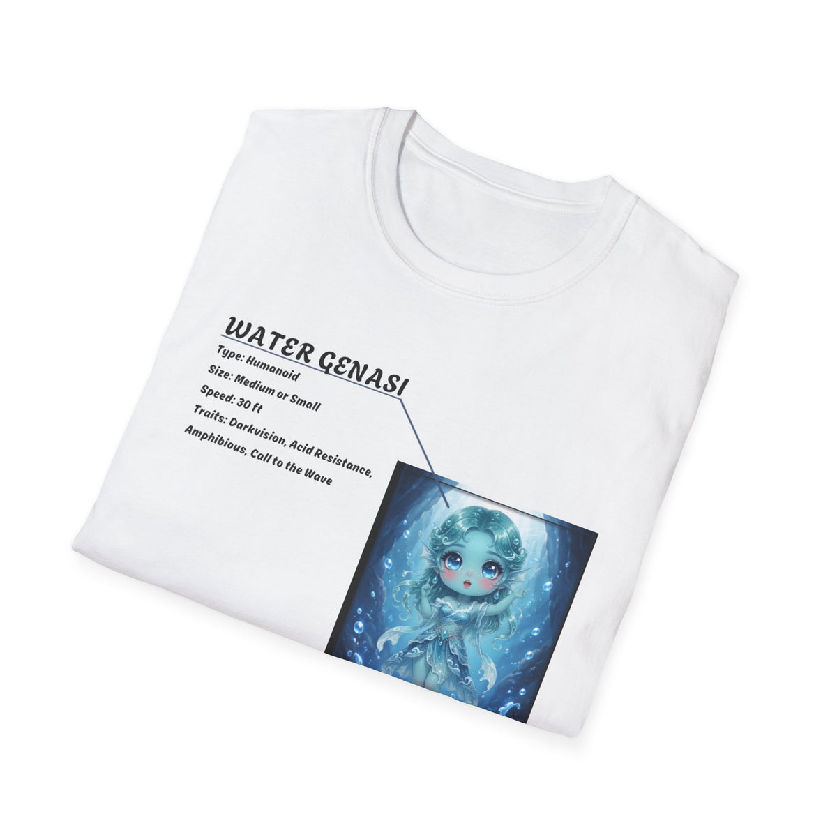 Water Genasi Anime T-Shirt | Baddy Armor