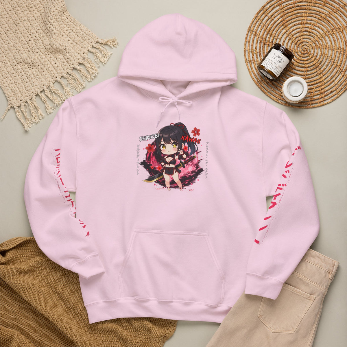 Shinobi Kawaii Girl Hoodie | Chibi Anime Graphic Pullover | Baddy Armor