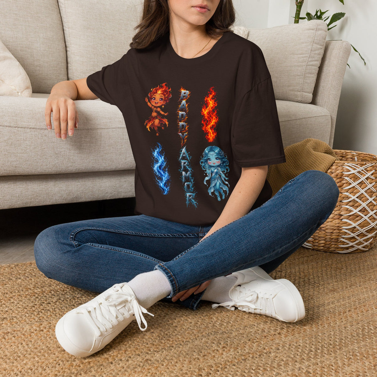 Fire & Water Elemental Anime T-Shirt | Baddy Armor