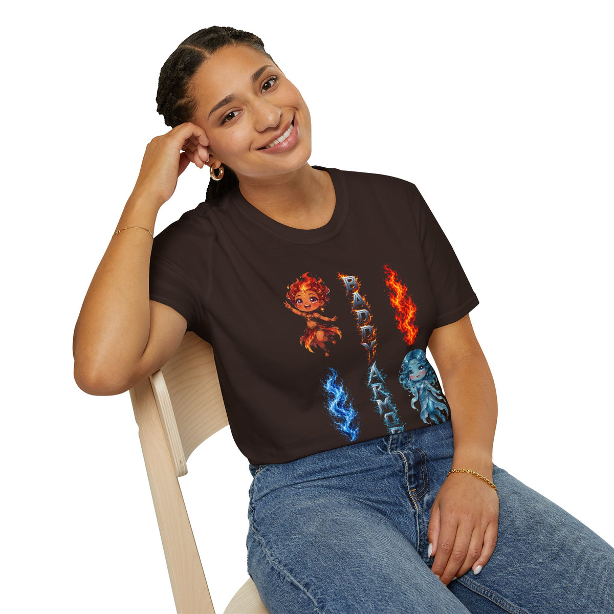 Fire & Water Elemental Anime T-Shirt | Baddy Armor