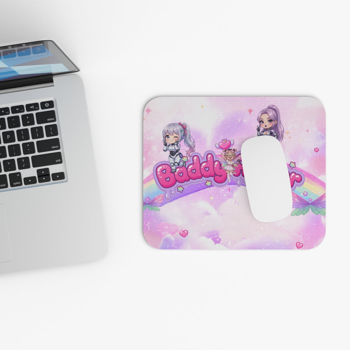 Baddy Armor Kawaii Mouse Pad | Cute Pastel Gaming Desk Mat