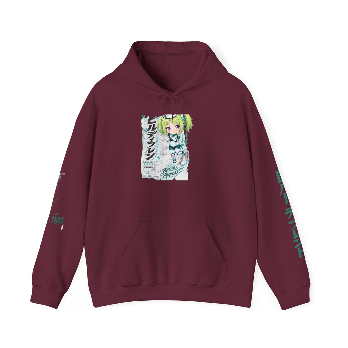 Kawaii Chibi Anime Girl Hoodie | Cute Pastel Graphic Pullover | Baddy Armor