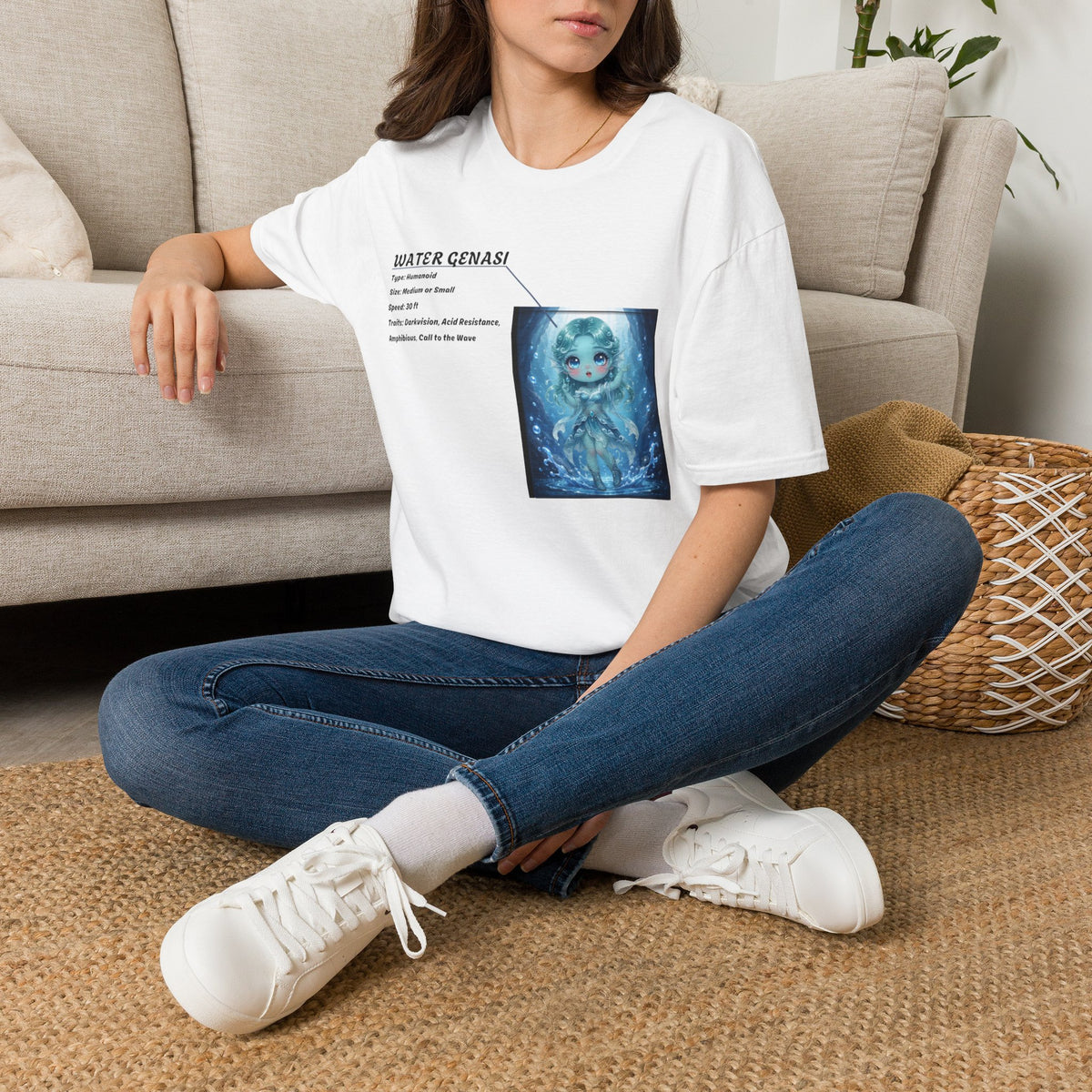 Water Genasi Anime T-Shirt | Baddy Armor