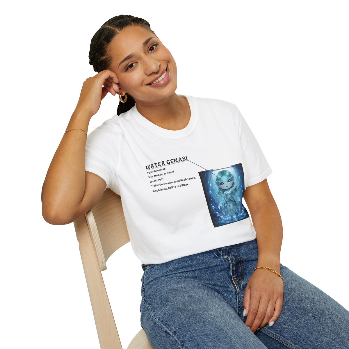 Water Genasi Anime T-Shirt | Baddy Armor