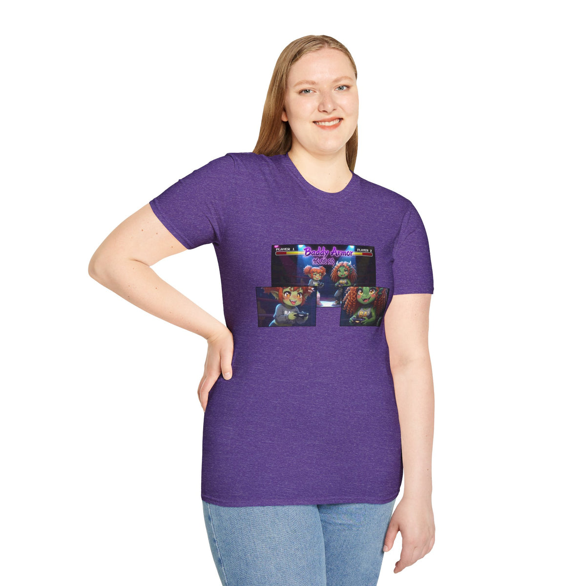 Big Suck Arena Gamer Girls - Comic Panels T-Shirt - Baddy Armor Designs