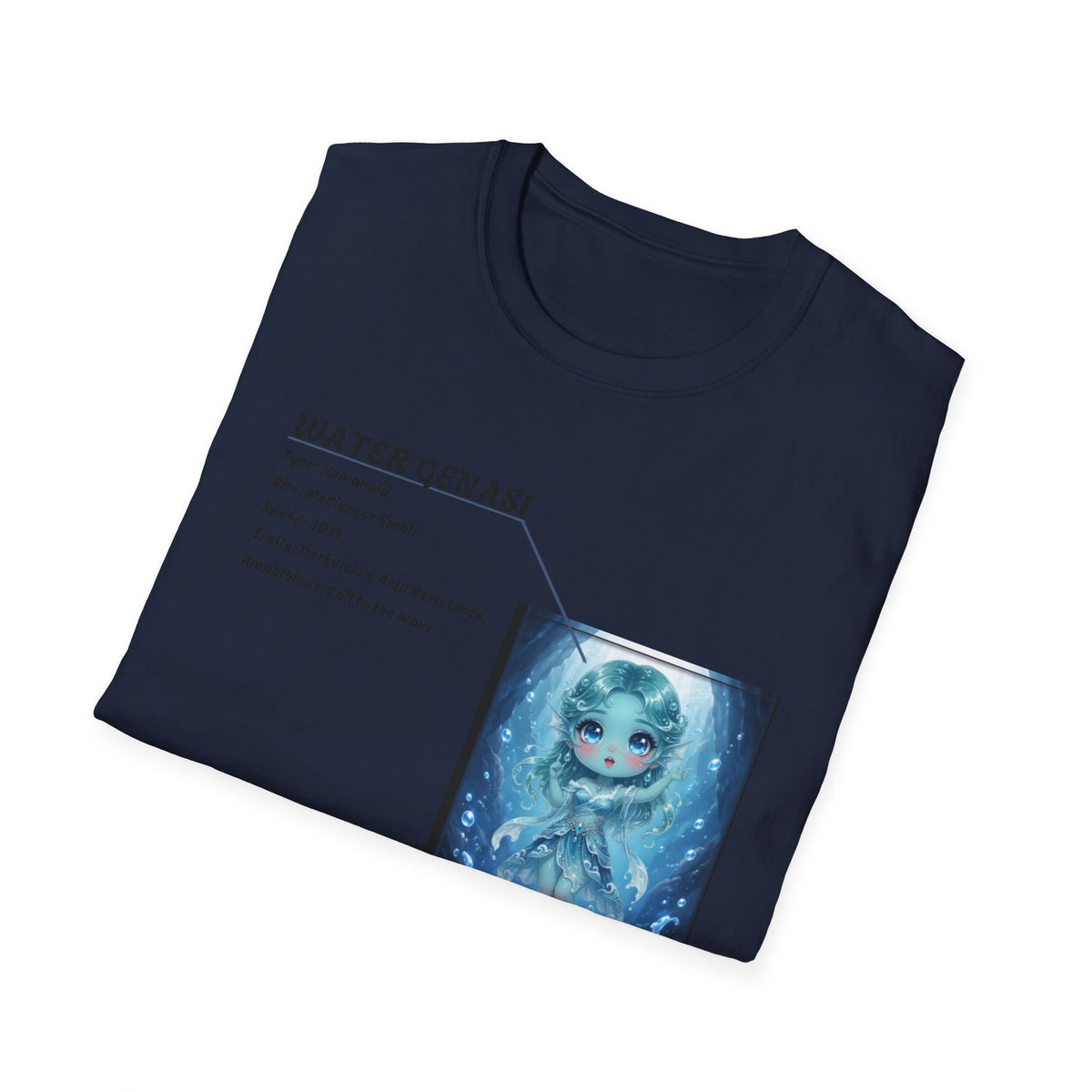 Water Genasi Anime T-Shirt | Baddy Armor