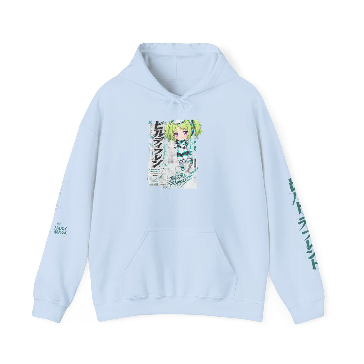 Kawaii Chibi Anime Girl Hoodie | Cute Pastel Graphic Pullover | Baddy Armor