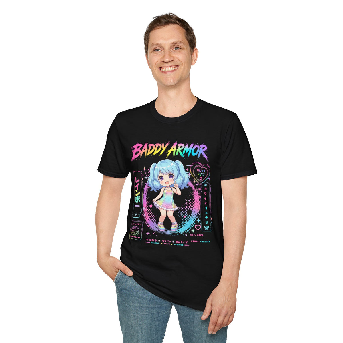 Kawaii Chibi Anime Girl T-Shirt | Pastel Aesthetic Graphic Tee | Baddy Armor