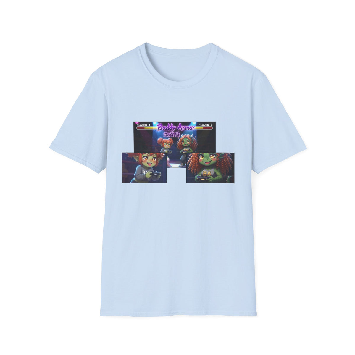 Big Suck Arena Gamer Girls - Comic Panels T-Shirt - Baddy Armor Designs