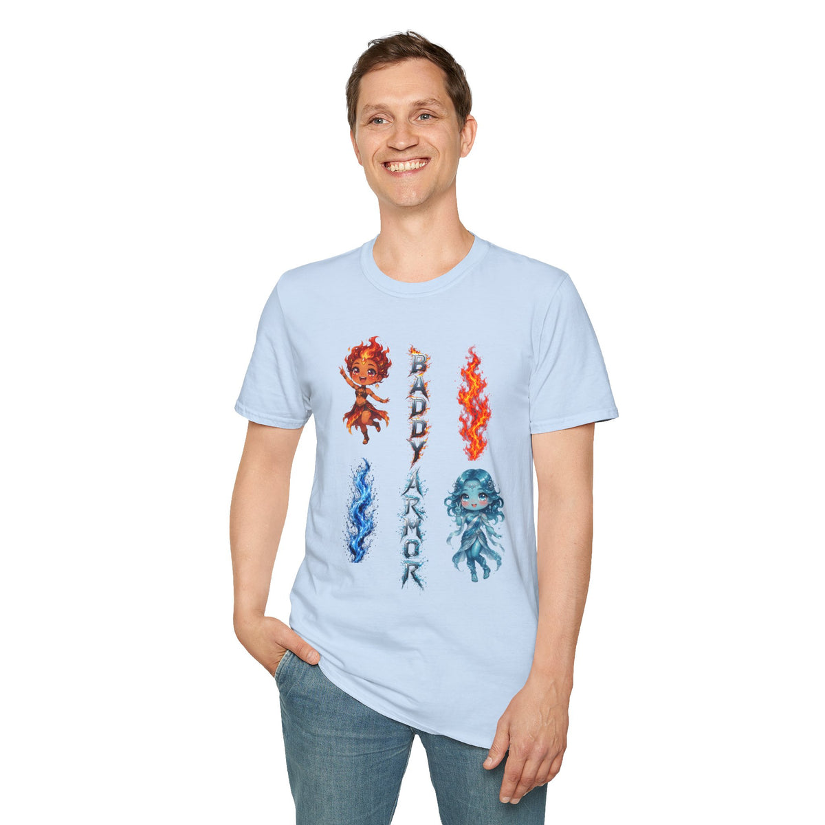 Fire & Water Elemental Anime T-Shirt | Baddy Armor