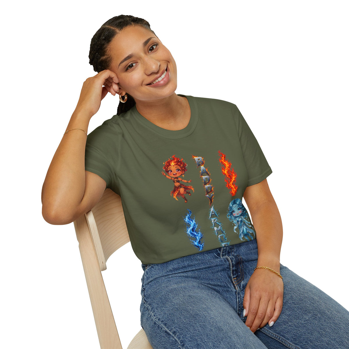 Fire & Water Elemental Anime T-Shirt | Baddy Armor