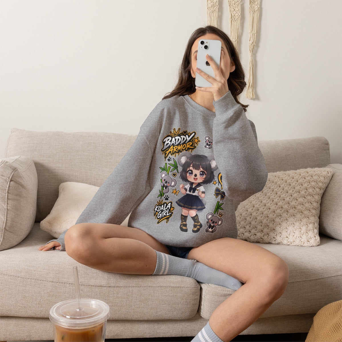 Kawaii Koala Girl Crewneck Sweatshirt | Baddy Armor