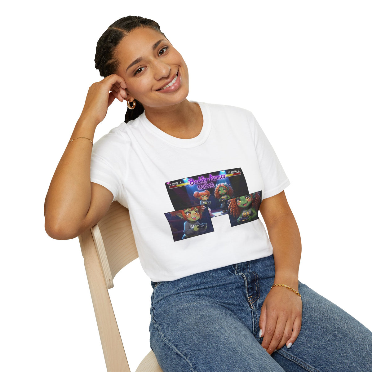 Big Suck Arena Gamer Girls - Comic Panels T-Shirt - Baddy Armor Designs