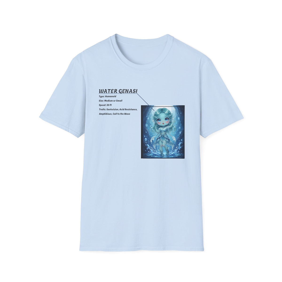 Water Genasi Anime T-Shirt | Baddy Armor