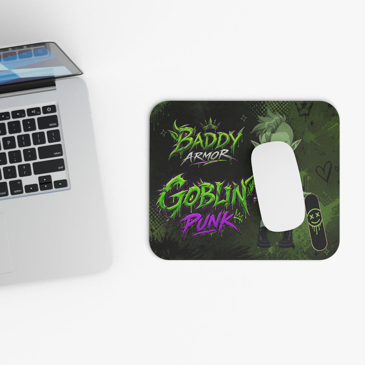 Goblin Punk Gaming Mouse Pad – Green Goblin Desk Mat | Baddy Armor
