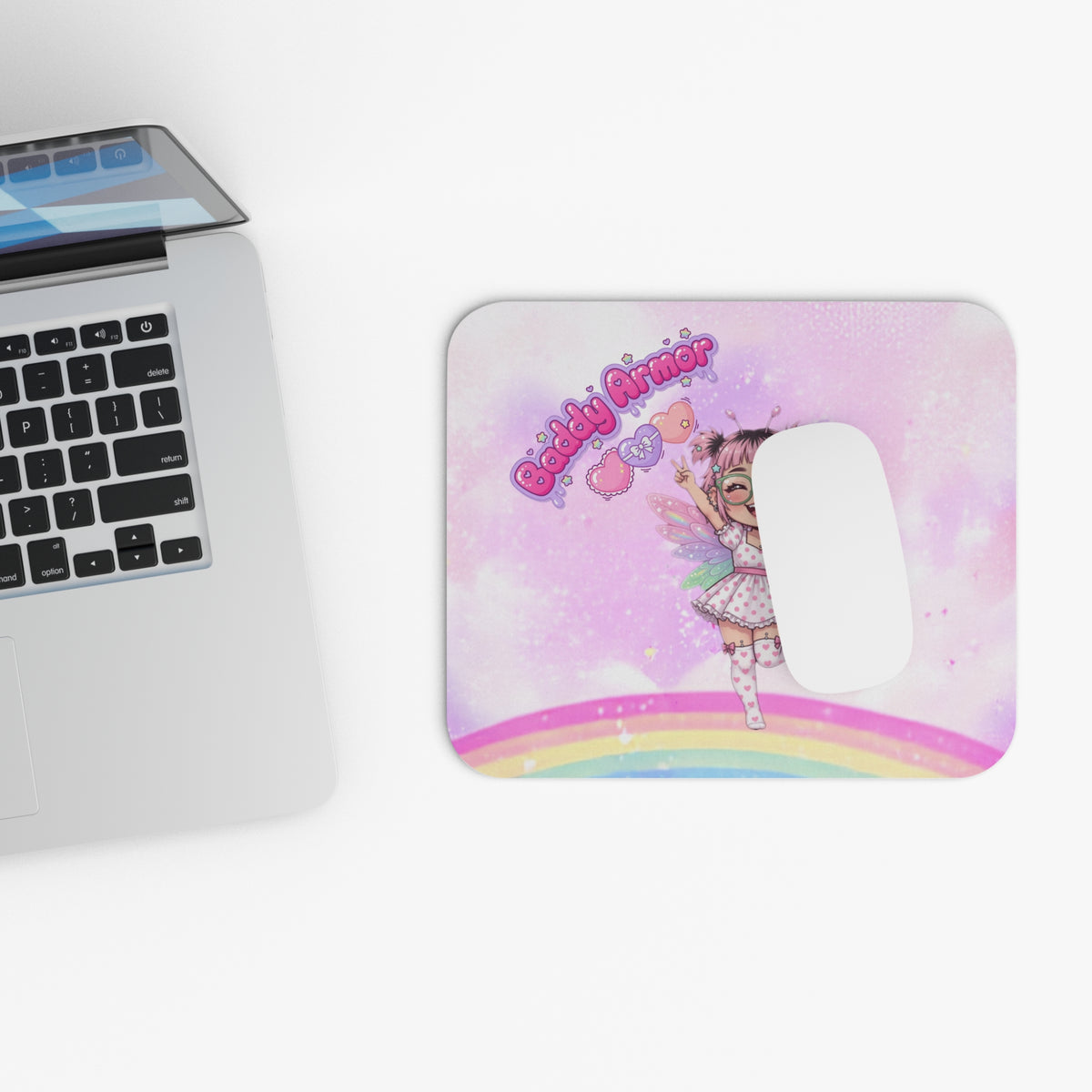 Pastel Rainbow Kawaii Fairy Mouse Pad | Baddy Armor