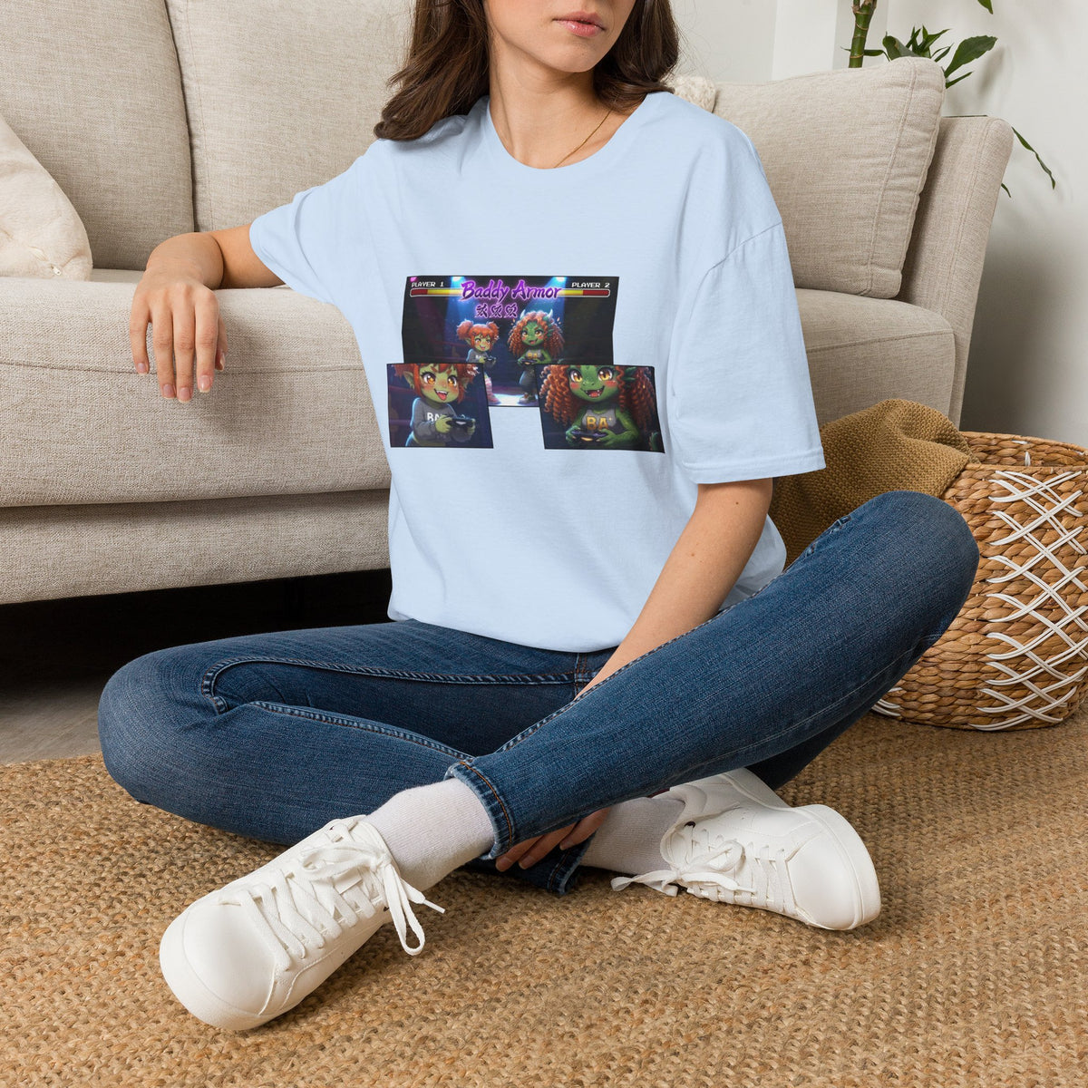 Big Suck Arena Gamer Girls - Comic Panels T-Shirt - Baddy Armor Designs