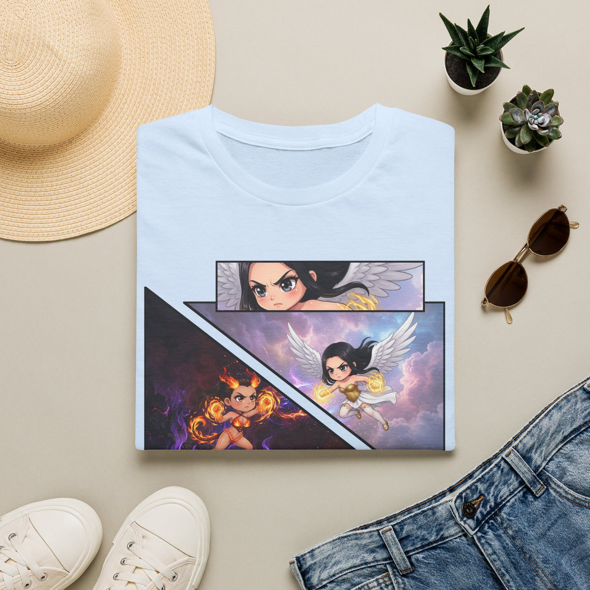 Duality - Battle of Good vs Evil T-Shirt - Baddy Armor Designs