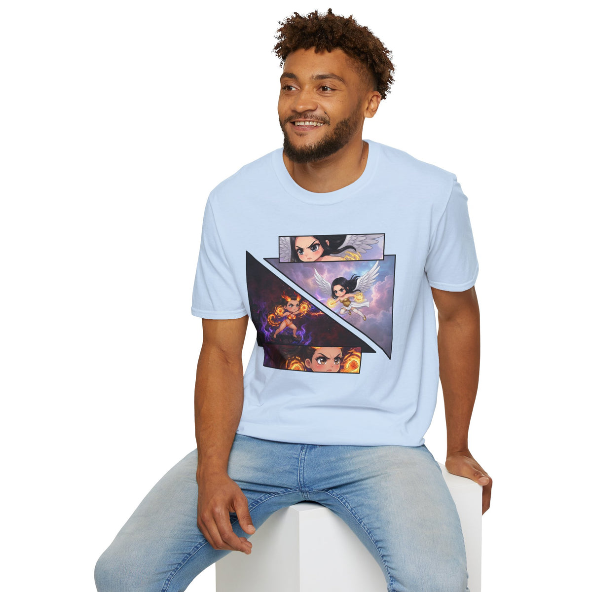 Duality - Battle of Good vs Evil T-Shirt - Baddy Armor Designs