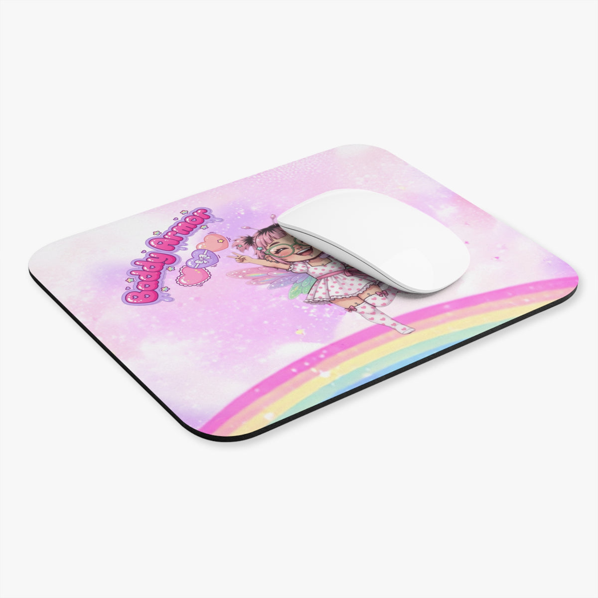 Pastel Rainbow Kawaii Fairy Mouse Pad | Baddy Armor