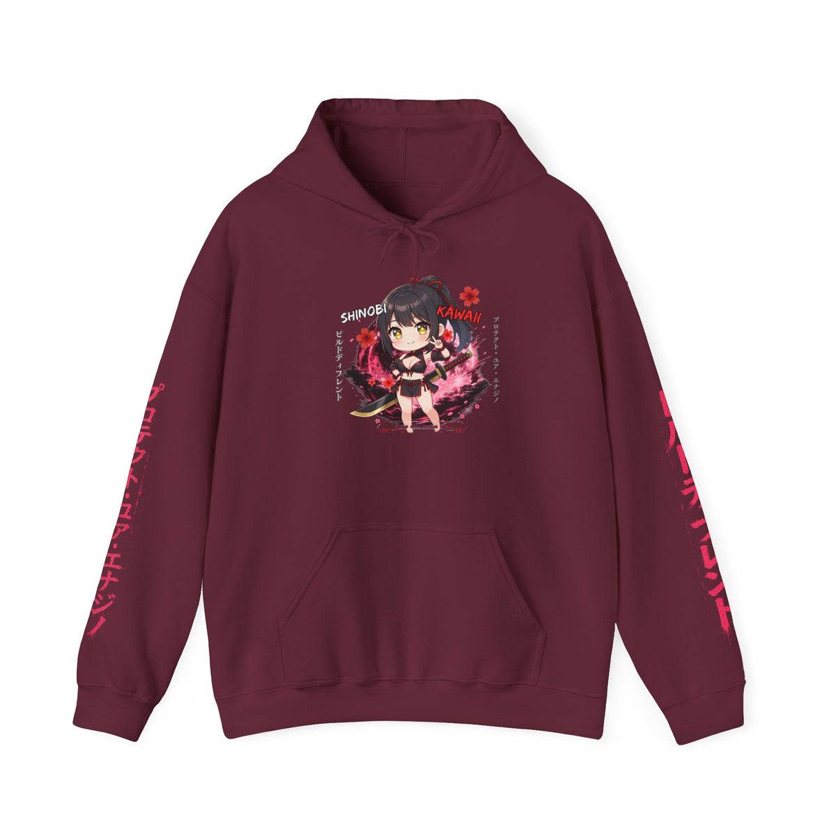 Shinobi Kawaii Girl Hoodie | Chibi Anime Graphic Pullover | Baddy Armor